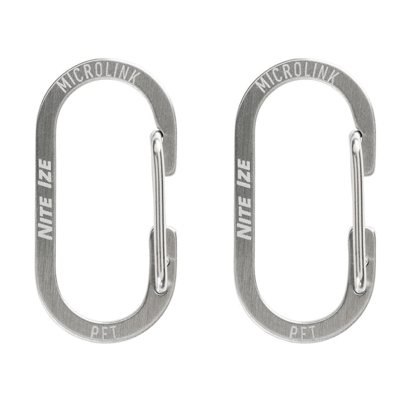Nite Ize MicroLink Pet Tag Carabiner, Stainless Steel Cat and Dog Tag Clip, 2 Pack