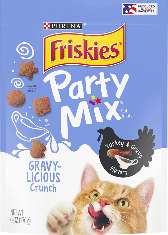 Purina Friskies Party Mix Cat Treats, Gravy - Licious Cat Treats, 6oz, Exp:11/20