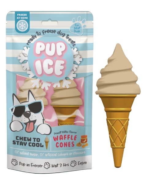 Pup Ice Waffle Cone Vanilla & Peanut Butter Flavor