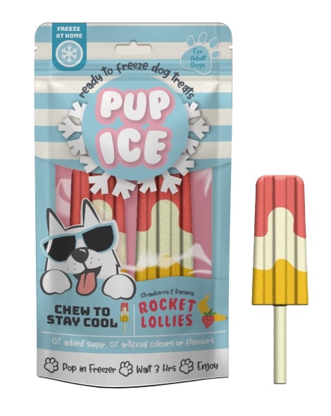 Pup Ice Rocket Lollies Yogurt, Strawberry & Banana Flavor