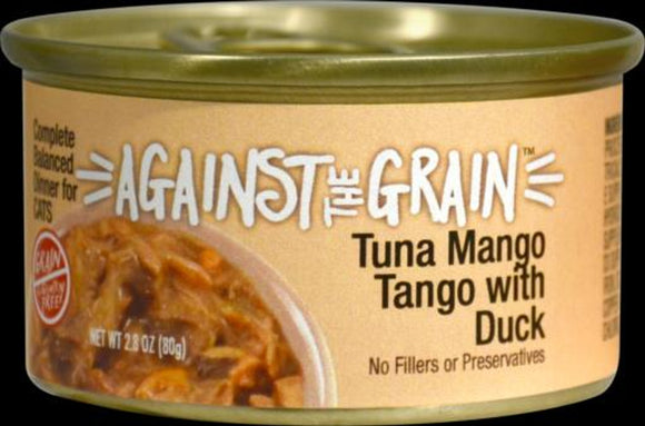 Against the Grain Tuna Mango Tango With Duck Dinner For Cats 24-2.8 oz cans