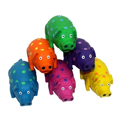 Multipet Pigs That Oink Dog Toy Assorted Mini 4 In