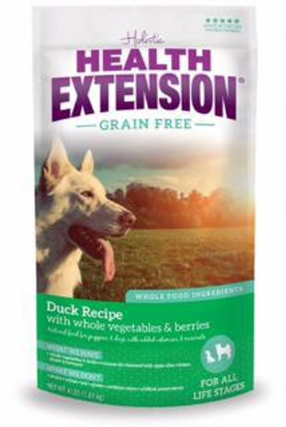 Health Extension Grain Free Duck Recipe Dry Dog Food, 4-pounds