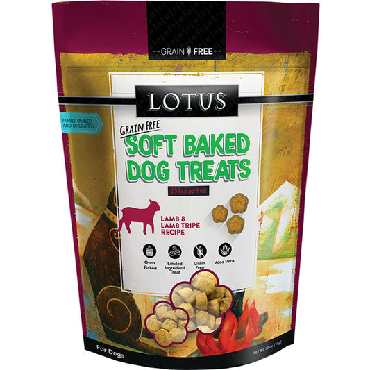 Lotus Wholesome Lamb Tripe Soft Baked Dog Treats 10oz