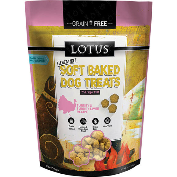 Lotus Wholesome Turkey Liver Recipe Soft Baked Dog Treats 10oz