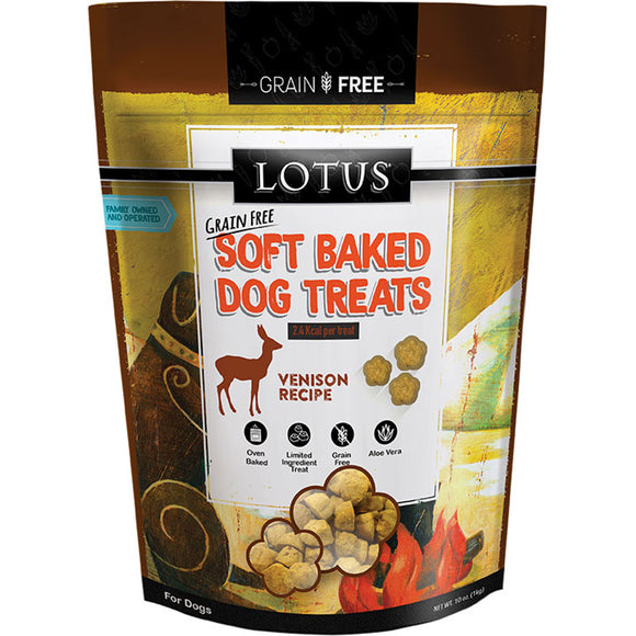 Lotus Wholesome Venison Recipe Soft Baked Dog Treats 10oz
