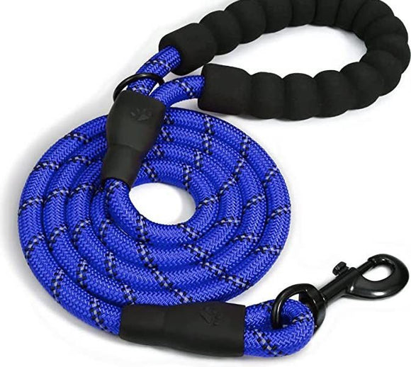 Doggy Tales Braided Dog Leash, 5-ft Navy Blue