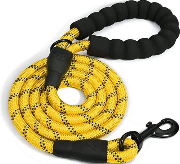 Doggy Tales Braided Dog Leash Yellow 5ft