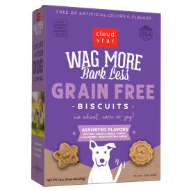 Cloud Star Wag More Bark Less Crunchy Grain Free Dog Treats, Assorted Flavors, 14 oz. Box