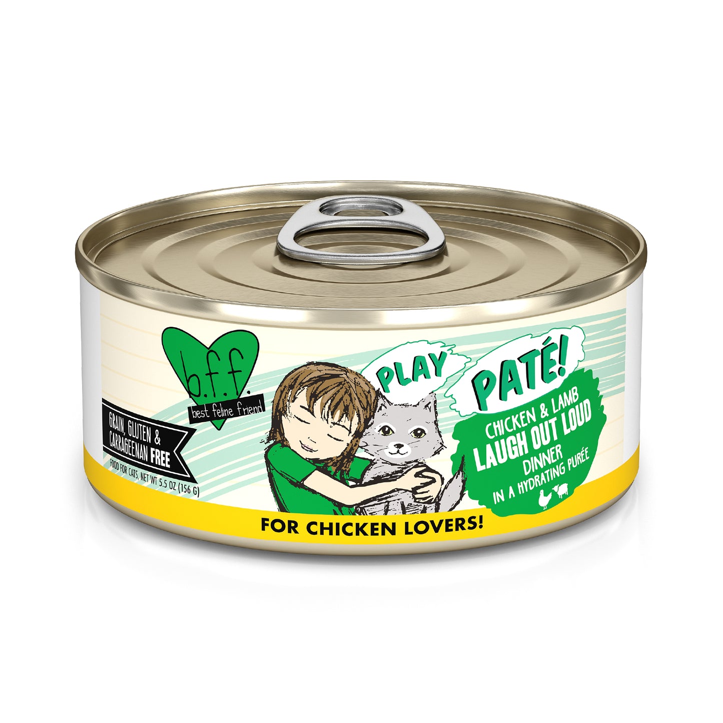 Weruva B.F.F. PLAY Pate Cat food 5.5oz Can Laugh Out Loud Chicken & Lamb