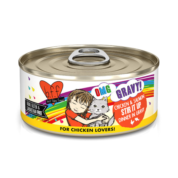 Weruva B.F.F. Oh My Gravy 5.5oz Canned Cat food  Stir it Up Chicken & Salmon