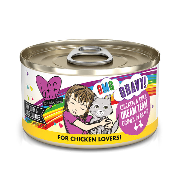 Weruva B.F.F. Oh My Gravy 2.8oz Canned Cat food Dream Team
