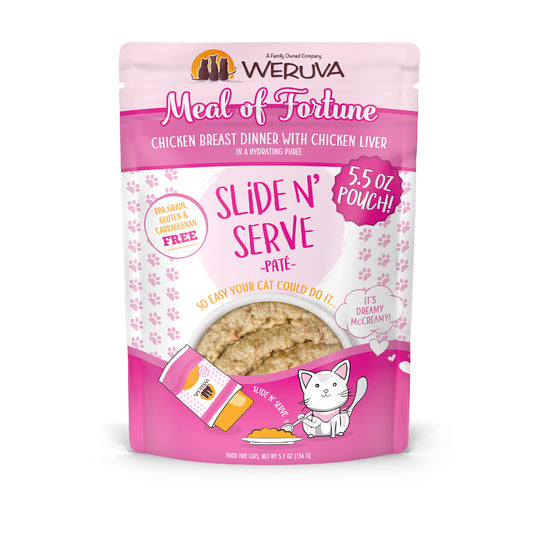 Weruva Pate 5.5oz Slide N Serve Pouch Cat food Meal of Fortune