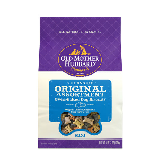 Old Mother Hubbard Classic Original Assortment Biscuits Baked Dog Treats  Mini  3lb 13oz Bag