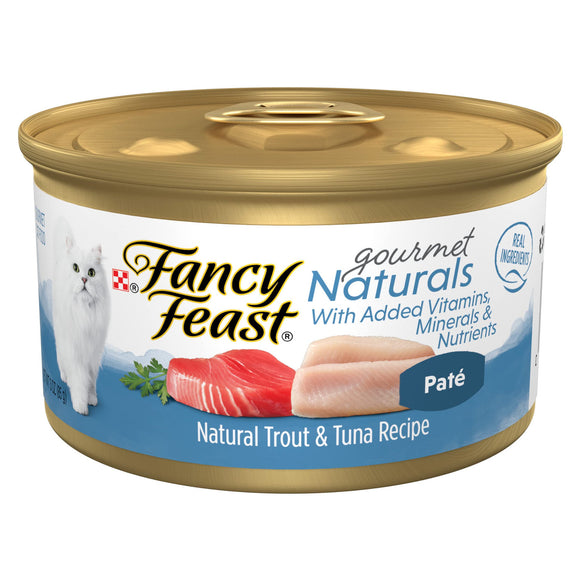 Fancy Feast Gourmet Naturals Trout and Tuna Pate with Vitamins and Minerals Canned Cat Food - 3 Oz