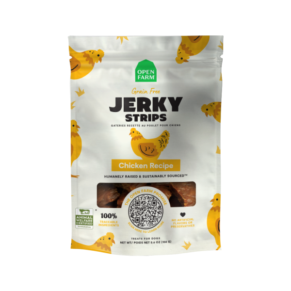 Open Farm Dog Treats Grain Free Jerky Strips Chicken 5.6 oz