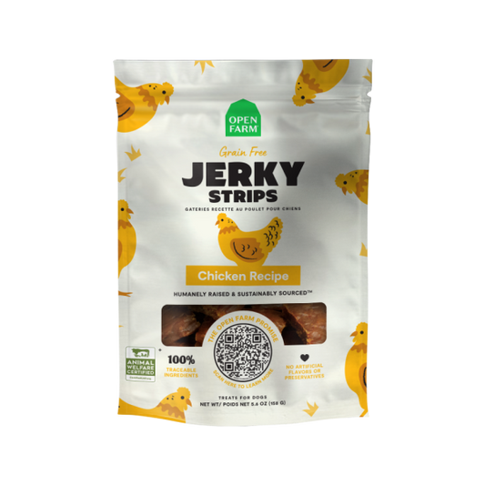 Open Farm Dog Treats Grain Free Jerky Strips Chicken 5.6 oz