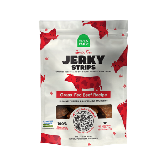 Open Farm Dog Treats Grain Free Jerky Strips Beef 5.6 oz