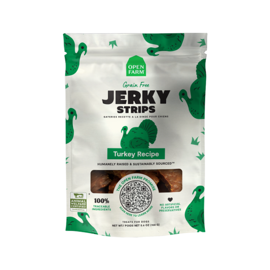 Open Farm Dog Treats Grain Free Jerky Strips Turkey 5.6 oz