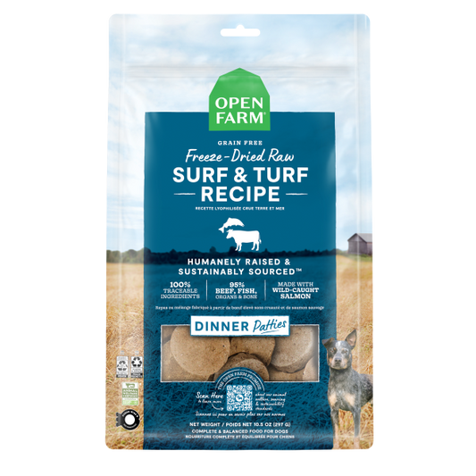 Open Farm Dog Freeze-Dried Raw Surf & Turf Patties 10.5oz