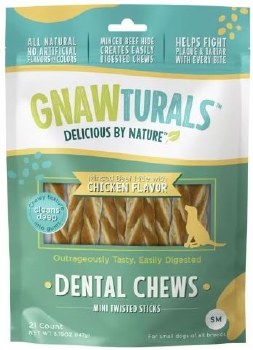 Gnawturals Dental Chews Twisted Stick Chicken Small 21ct