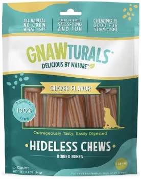 Gnawturals Hideless Chews Ribbed Bone Chicken Medium 5ct