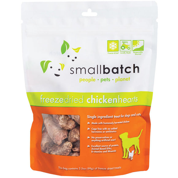 Small Batch Chicken Hearts Freeze Dried Dog Treats, 3.5 Oz