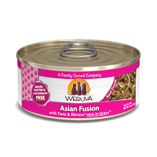 Weruva Classics 5.5oz Canned Cat food Asian Fusion with Tuna, Rice & Shirasu