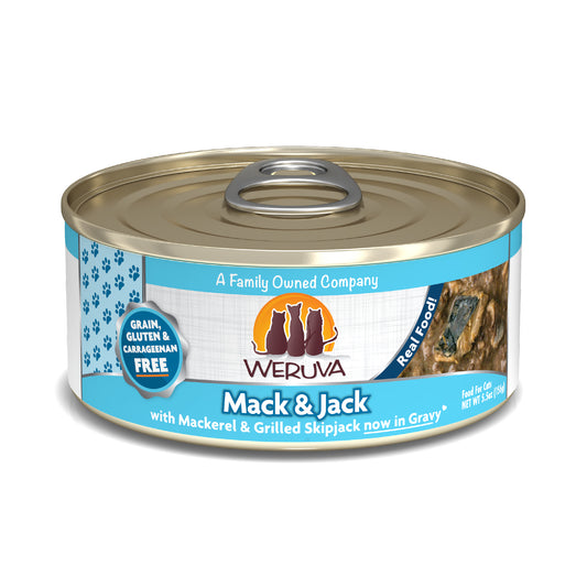 Weruva Classics 5.5oz Canned Cat food Mack and Jack with Mackerel & Grilled Skipjack