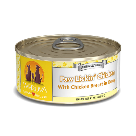 Weruva Classic Dog food 5.5oz Can Paw Lickin' Chicken