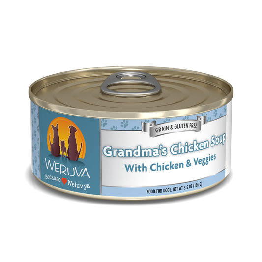 Weruva Classic Dog food 5.5oz Can Grandmas Chicken Soup