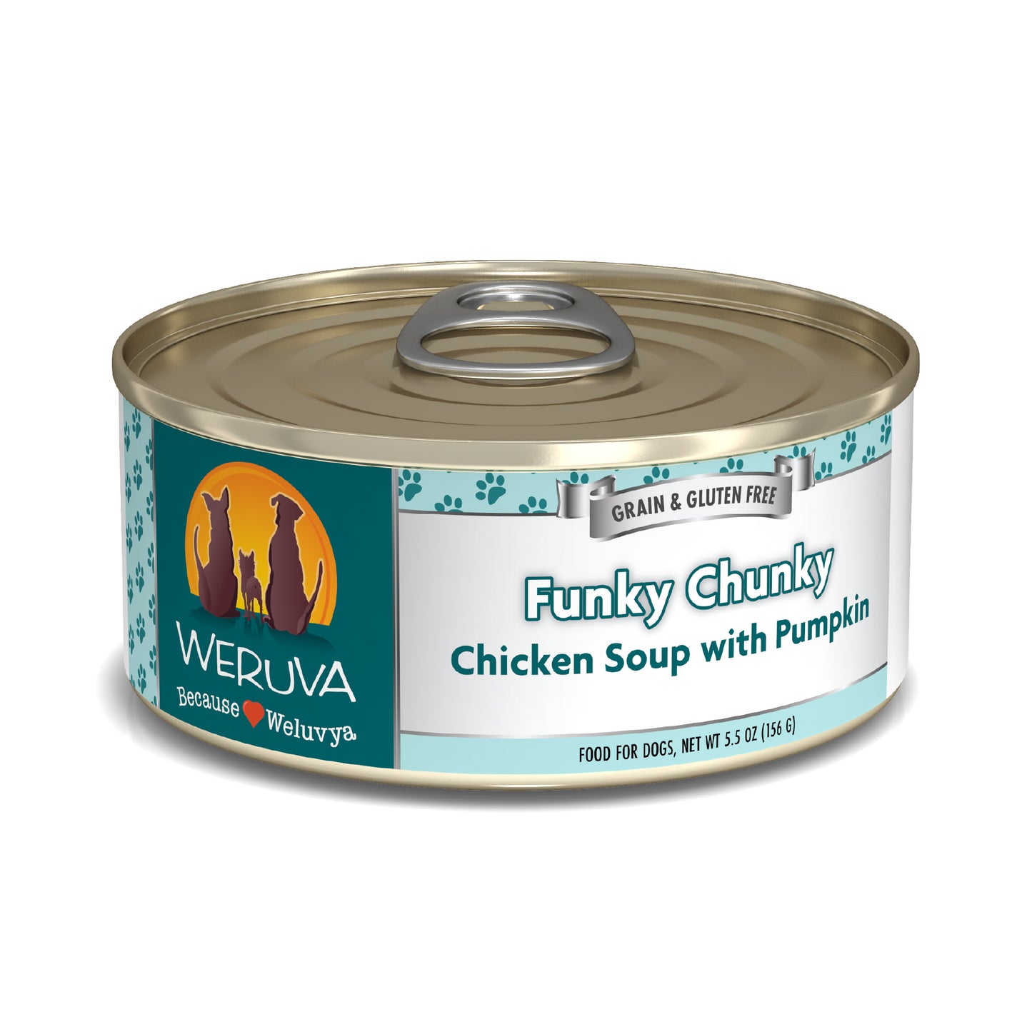 Weruva Classic Dog food 5.5oz Can Funky Chunky Chicken Soup with Chicken Breast & Pumpkin