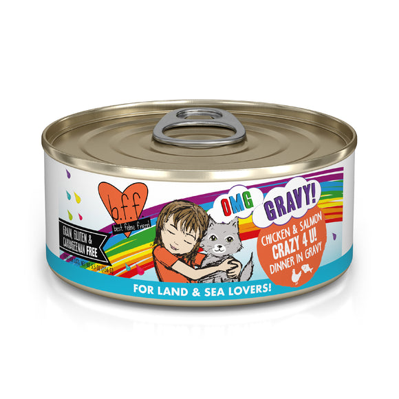 Weruva B.F.F. Oh My Gravy 5.5oz Canned Cat food Crazy 4 U