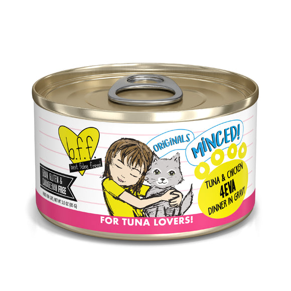 Weruva B.F.F. Originals 3oz Canned Cat food Tuna & Chicken 4EVA