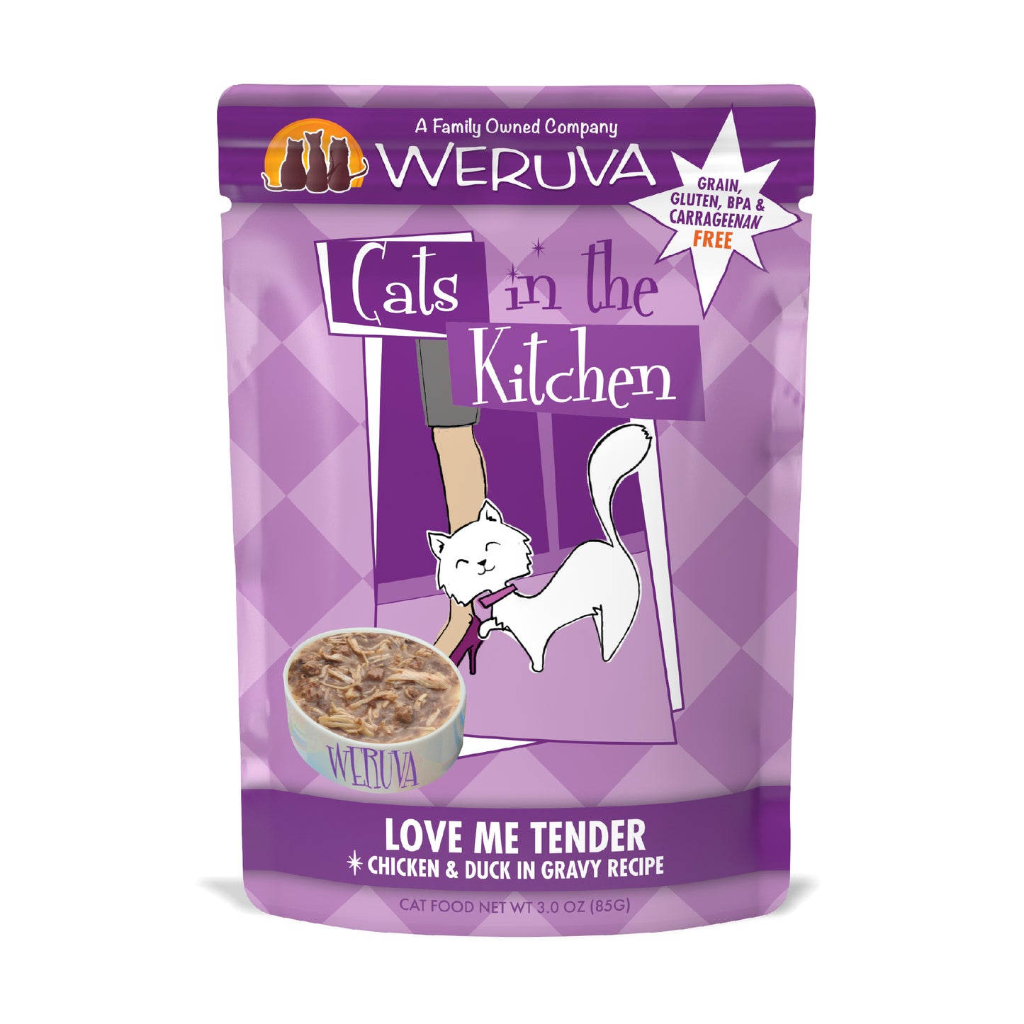 Weruva Cats in the Kitchen 3oz Pouch Cat Food Love Me Tender