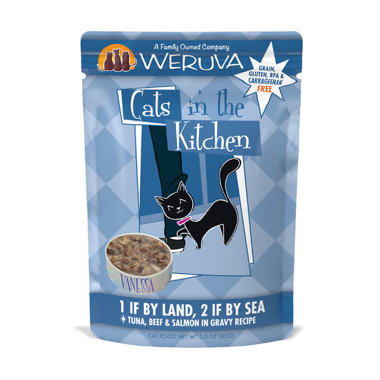 Weruva Cats in the Kitchen 3oz Pouch Cat Food 1 If By Land 2 If By Sea