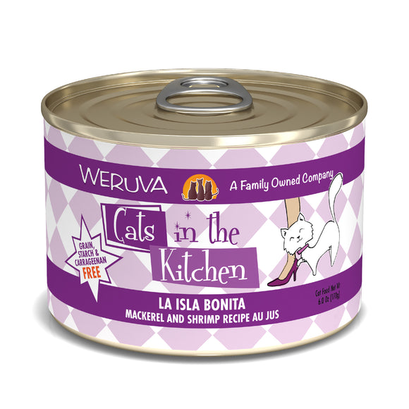 Weruva Cats in the Kitchen 6oz Canned Cat Food La Isla Bonita Mackerel & Shrimp