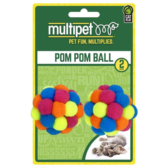 Multipet Assorted Pom Pom Ball Cat Toy