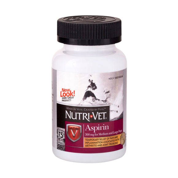 Nutri-Vet Aspirin 300 mg for Medium & Large Dogs  75 Ct