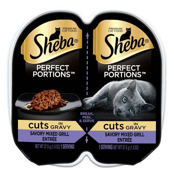 SHEBA Wet Cat Food Cuts in Gravy Savory Mixed Grill Entree