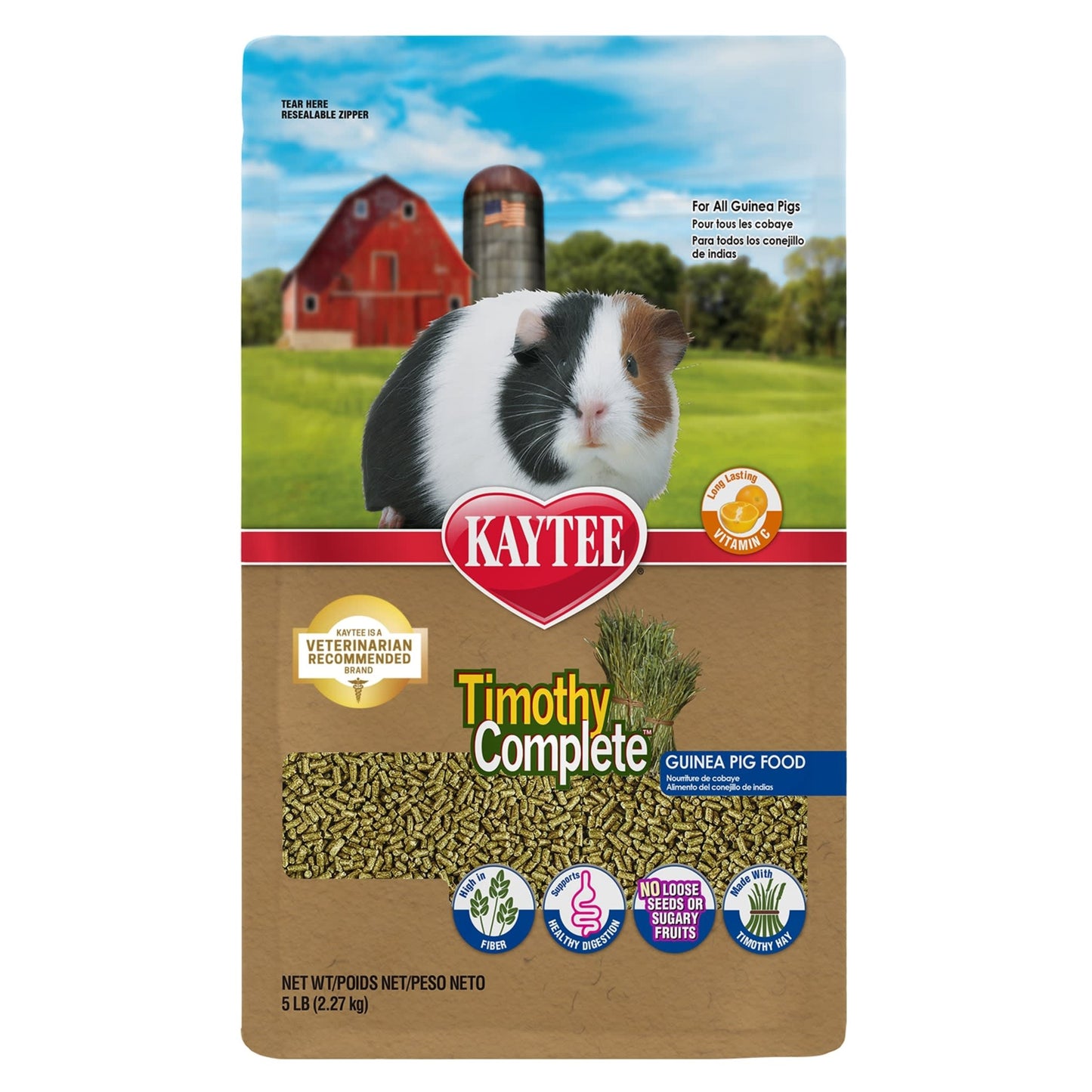 Kaytee Timothy Complete Guinea Pig Food 5 Pounds