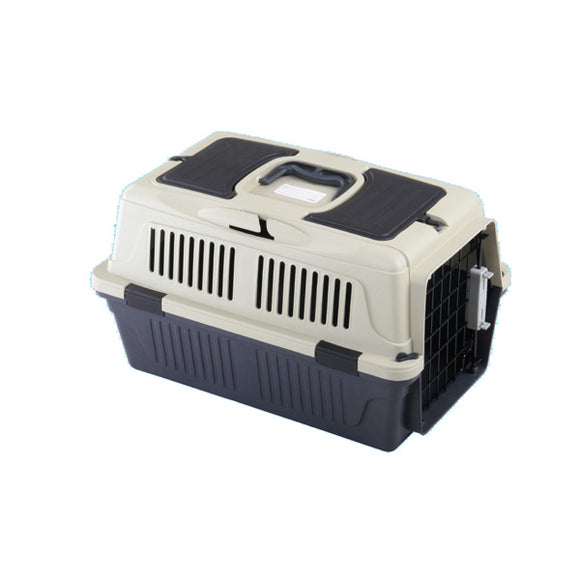 A&E Cage Co 20x13x13in Deluxe Pet Carrier with seat belt holder-Material:Plastic