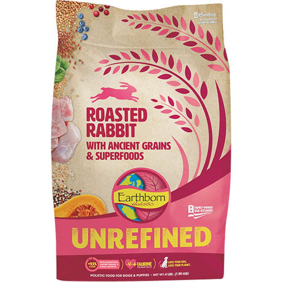 Earthborn Holistic Unrefined Rabbit with Ancient Grains Dry Dog Food  4 lb