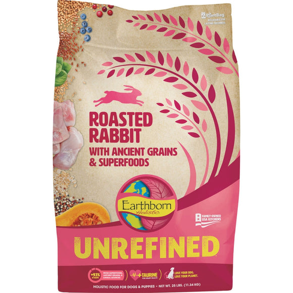 Earthborn Holistic Unrefined Rabbit with Ancient Grains Dry Dog Food, 25 lb