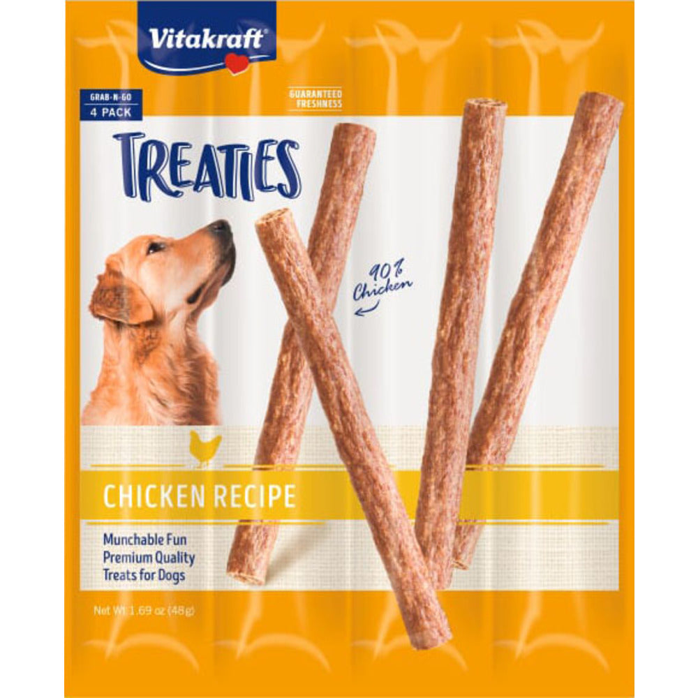 Vitakraft Pet Prod Co Inc Treaties Dog Treat Chicken 4 Pack (Case of 14)