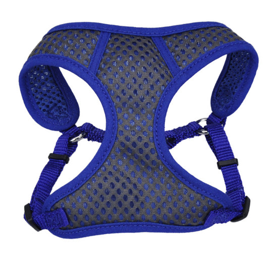 coastal pet products comfort soft sport wrap 06385 gyuxxs 3/8 inch nylon adjustable dog harness, 2xs, 14 - 16 inch girth, grey with blue