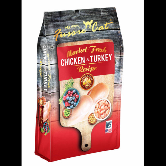 Fussie Cat Market Fresh Chicken & Turkey Formula dry 4# bag