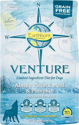 Earthborn Holistic Venture Grain-Free Limited Ingredients Alaska Pollock & Pumpkin Dry Dog Food  4 lb