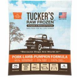 Tucker 3 lbs Frozen Complete Balanced Pork Lamb Dog Food