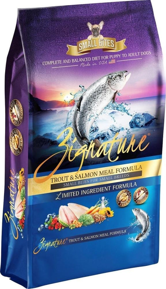 Zignature Trout & Salmon Formula Grain-Free Small Bites Dry Dog Food 4lb